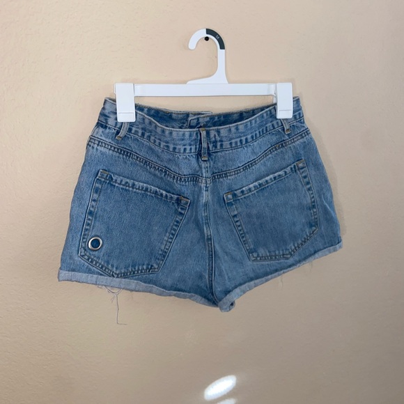 y2k blue denim shorts distressed vintage Forever 21 cute summer hipster bottoms - Picture 4 of 7
